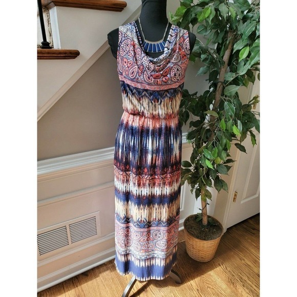 Donna Ricco Sleeveless Cowl Neck Maxi Dress - Picture 1 of 11